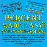 Tape Diagrams and Percent Made Easy for Common Core Standards