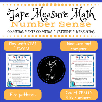 Preview of Tape Measure Math -- number sense, counting, skip counting, patterns, measuring