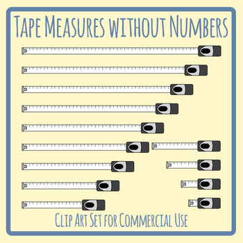 Tape Measure without Numbers / Blank Tape Measuring Tool Template Clip ...