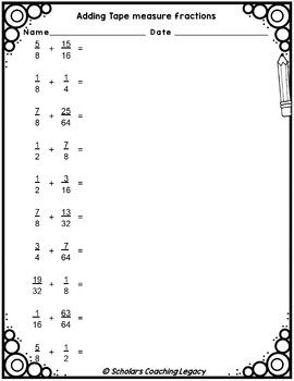 Reading on 12 Inch Ruler with 1/8 Inches Increments Worksheet Math