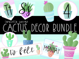 Watercolor Cactus Classroom Decor Bundle and Cactus Clipart
