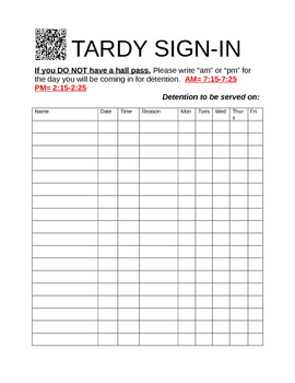 Classroom Tardy Sign In With Google Form Qr Code Option