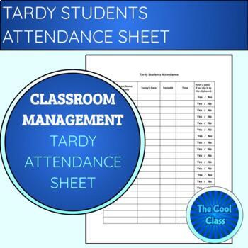 Preview of Tardy Students Attendance Sign In Sheet Handout (PDF & Editable Doc)