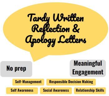Preview of Tardy Written Reflection & Apology Letters Printable