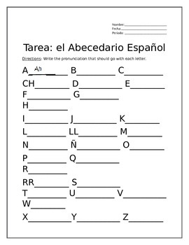 Letras tarea ingles