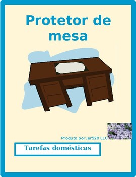 Preview of Tarefas domésticas (Chores in Portuguese) Desk Mat