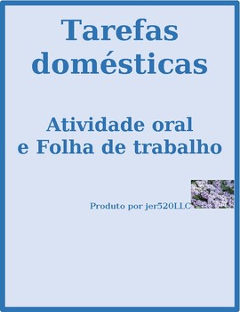 Preview of Tarefas domésticas (Chores in Portuguese) Speaking and Writing Activity