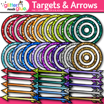 Preview of Target & Arrow Clipart: Bullseye Learning Goal & Objective, Commercial Use PNG