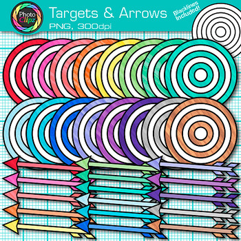 Preview of Target & Arrow Clipart: Bullseye Learning Goal & Objective, Commercial Use PNG