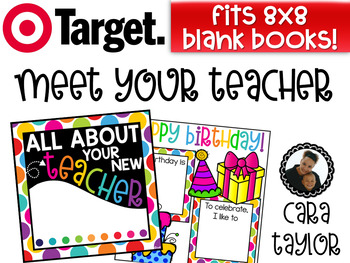 Preview of Target Blank Books Meet the Teacher