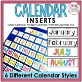 Calendar Inserts / Target Calendar / Calendar Pocket Chart