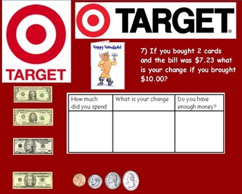 Preview of Real World Math (ACTIVE BOARD) - Target Gift Card CBI; Life Skills