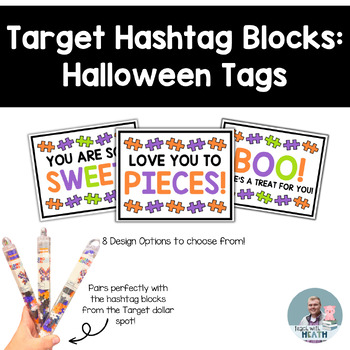 Preview of Target Hashtag Blocks Halloween Gift Tags, Hashtag Blocks Gift Tags