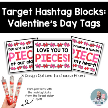 Preview of Target Hashtag Blocks Valentine's Gift Tags, Hashtag Blocks Gift Tags