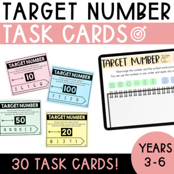 Preview of Target Number Task Cards - Maths Australian Curriculum
