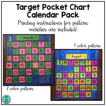Target Pocket Chart Calendar Pack by KTPonTPT Teachers Pay Teachers