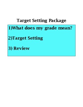 Preview of Target Setting Package/What does my grade mean/Review/Tests/Exams