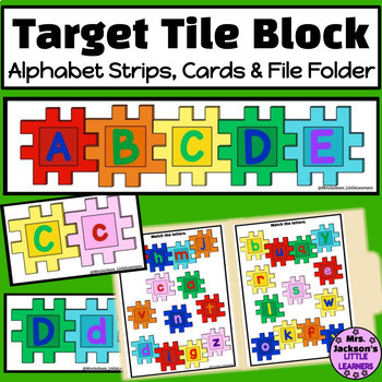 Preview of Target Tile Block Alphabet Letter Activities