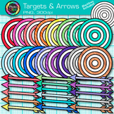Target and Arrow Clip Art {Rainbow Bullseye Graphics for L