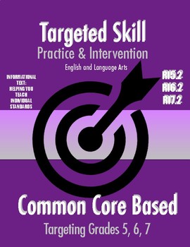 Preview of Targeted Skill Practice & Intervention: RI5.2, RI6.2, RI7.2 (Central Idea)