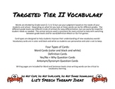 Targeted Tier II Vocabulary for: Second, Third, Fourth, Fi