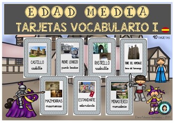 Preview of Tarjetas Vocabulario CASTILLOS (parte I) / Vocabulary Cards CASTLE (SPANISH)
