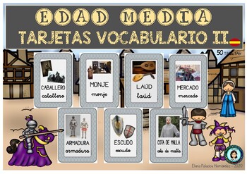 Preview of Tarjetas Vocabulario CASTILLOS (parte II) / Vocabulary Cards CASTLE (SPANISH)