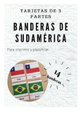 Tarjetas de 3 Partes Banderas de Sudamérica