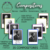 Tarjetas de Compositores · Barroco · Clasicismo · Romantic