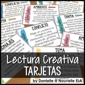 Preview of Tarjetas de Lectura Creativa - Reading Response Task Cards (version español)