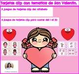 Tarjetas de clip con temática de San Valentín. (Clip Cards
