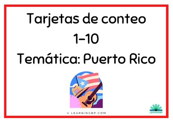 Preview of Tarjetas de conteo 1-10 Temática: Puerto Rico | Semana de la Puertorriqueñidad