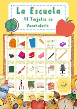 Preview of Tarjetas de imágenes y vocabulario - La Escuela