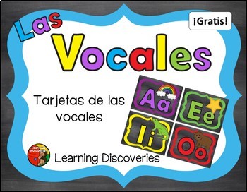 Ontvanger Moet Doornen Tarjetas de las Vocales de color GRATIS! - Colorful Spanish Vowel Cards  FREEBIE!