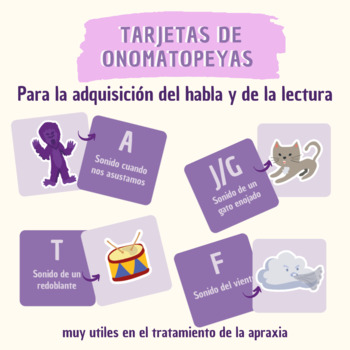 Preview of Tarjetas de onomatopeyas Español