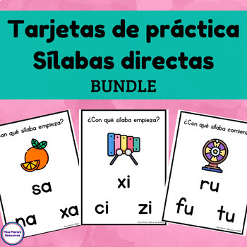 Preview of Tarjetas de práctica - sílabas directas - Spanish phonics task cards - Bundle