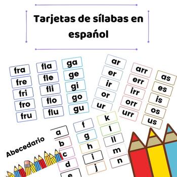 Preview of Tarjetas de sílabas en español (Syllables in Spanish - Flashcards)