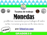 Tarjetas de trabajo: Las monedas | Coin Task Cards in Span