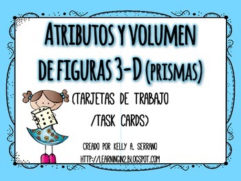 Preview of Math Task Cards in Spanish ( Volume )