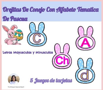 Preview of Tarjetas del Alfabeto con temática de Pascua (Letras, Mayusculas Y Minusculas)