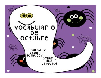 Preview of Tarjetas del octubre-Vocabulario FREEBIE