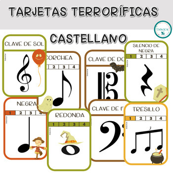 Preview of Tarjetas musicales terrorificas - Castellano