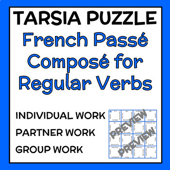 Tarsia Domino Style Puzzle For French Pass Compos Of Regular Verbs