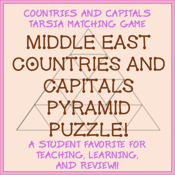 Preview of Tarsia Puzzle - Middle East Countries and Capitals (MENA, SWANA)