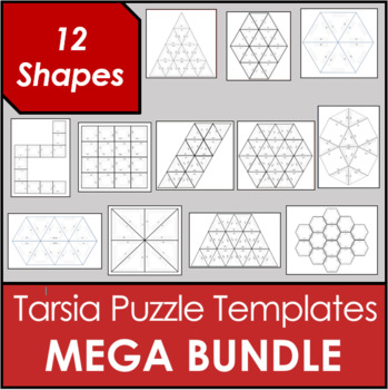 Preview of Tarsia Puzzle Set | 12 Editable Puzzle Templates