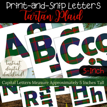 Preview of Tartan Plaid Letter Set for Winter Holiday Bulletin Boards & Christmas Signs