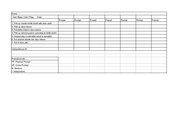 Preview of Task Analysis Data Sheet Color Sort