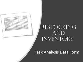 Preview of Task Analysis- Restocking and Taking Inventory