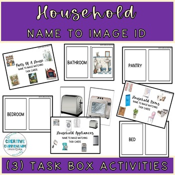 Preview of Task Box Activities (3) Household Rooms, Appliances & Items Within Name to Image