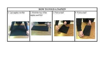 Preview of Task Box Instructions- How to Fold a Restaurant Napkin
